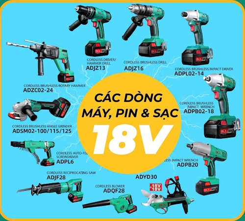 CÁC DÒNG MÁY PIN VÀ SẠC 18V