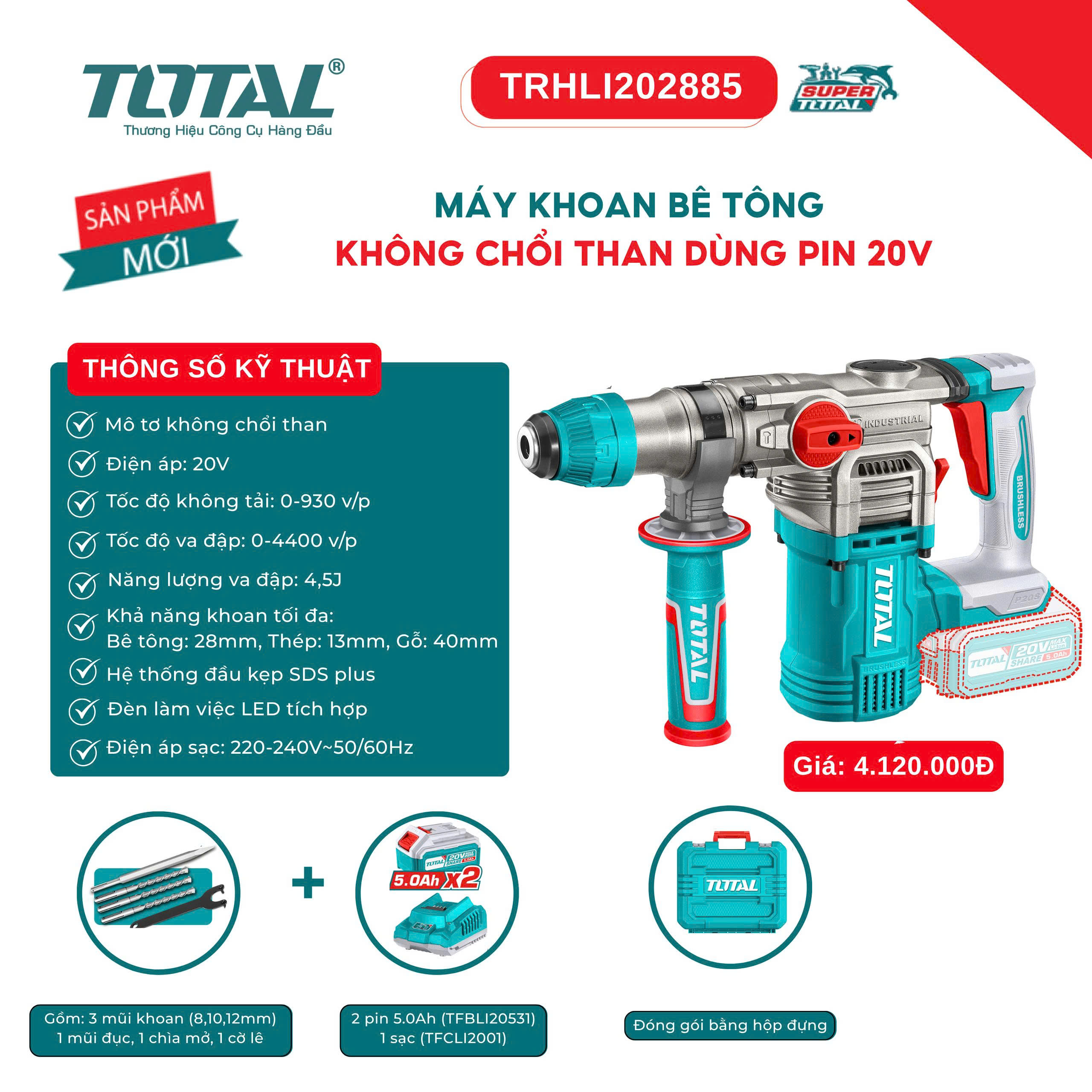 MÁY KHOAN BÊ TÔNG PIN